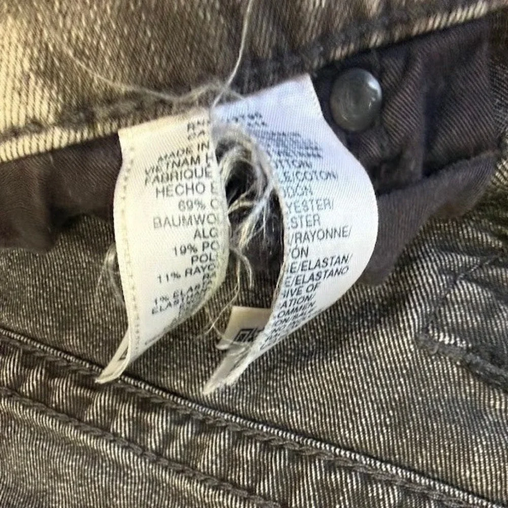 True Religion Mens Rocco Biker Slim Fit Moto‎ Jeans Grey Acid Wash Size 44x33